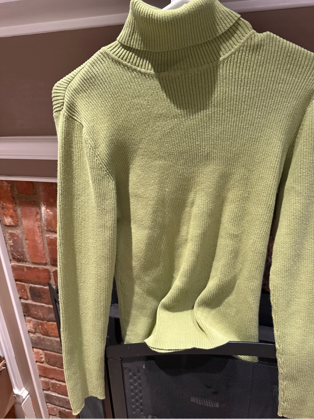 Vintage JH Collectibles Ribbed Knit Turtleneck Sweater Green Size L